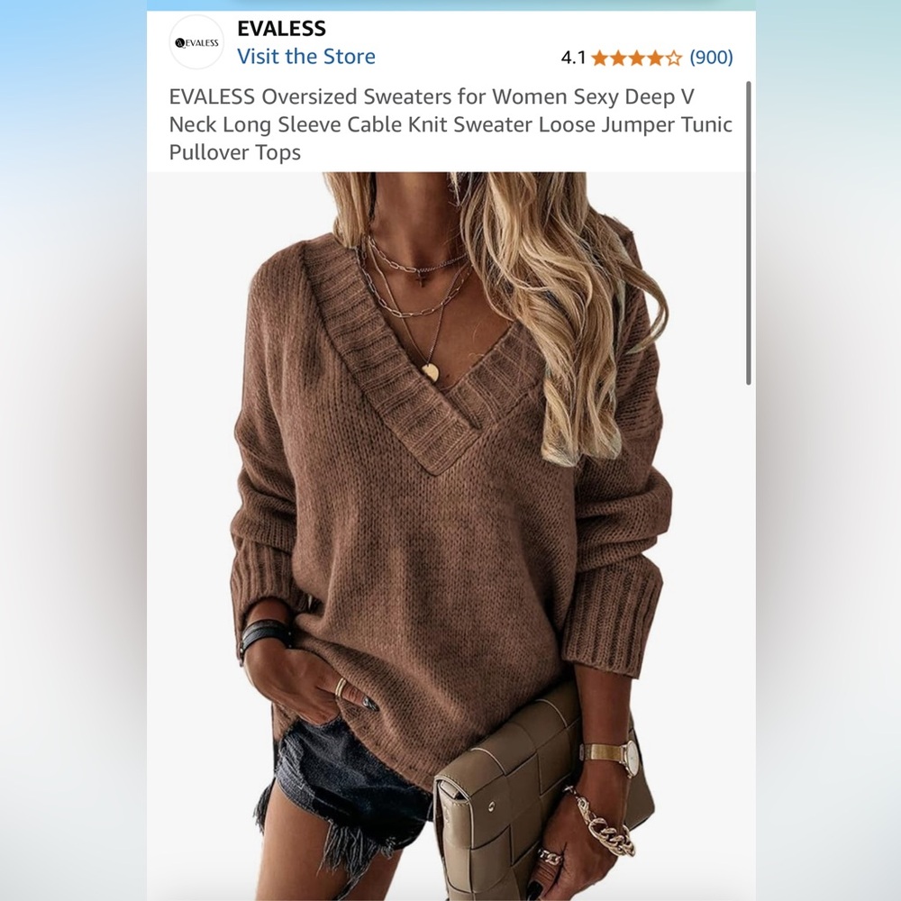 Evaless oversized deep V sweater